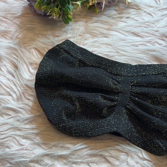Intimately Free People Gold Metallic Black Bandeau sz XS/S - Picture 2 of 6